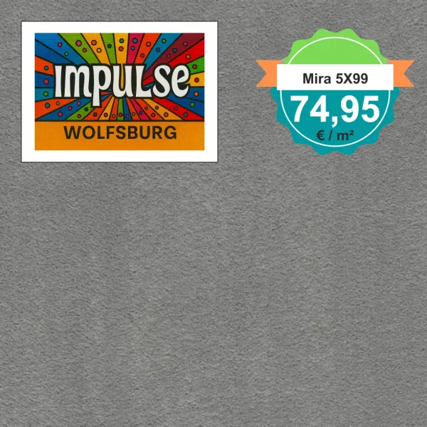 Draufsicht auf Vorwerk Mira 5X99 mit Preisetikett 74,95 €/m²